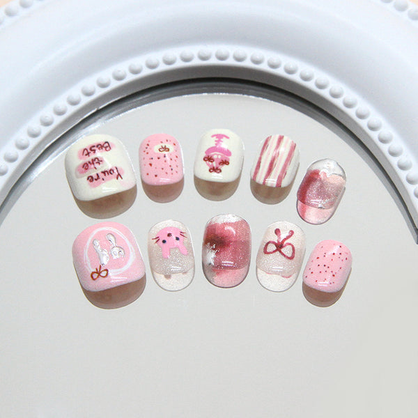 12 Sizes-24 Pcs Press On Nails K027