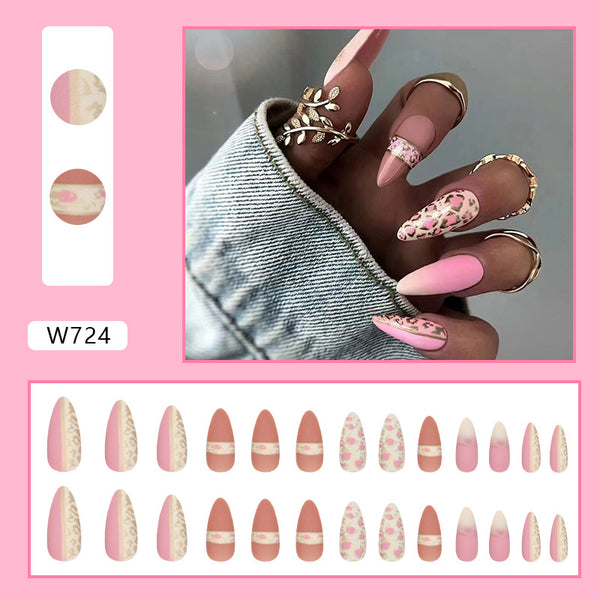12 Sizes-24 Pcs Press On Nails W724
