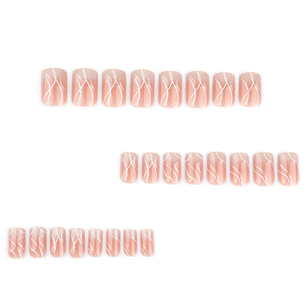 12 Sizes-24 Pcs Press On Nails JP3643