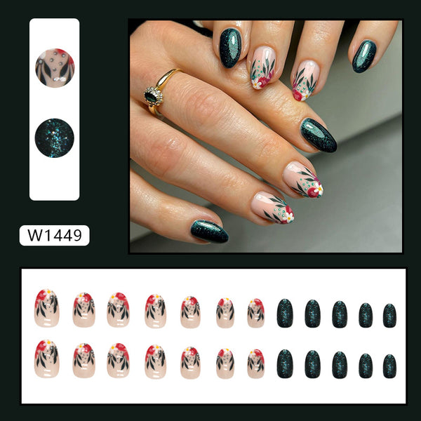 12 Sizes-24 Pcs Press On Nails W1446