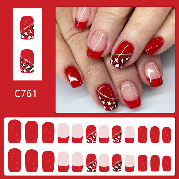 12 Sizes-24 Pcs Press On Nails C761