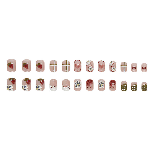 12 Sizes-24 Pcs Press On Nails R797
