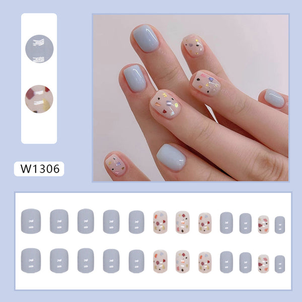 12 Sizes-24 Pcs Press On Nails W1306
