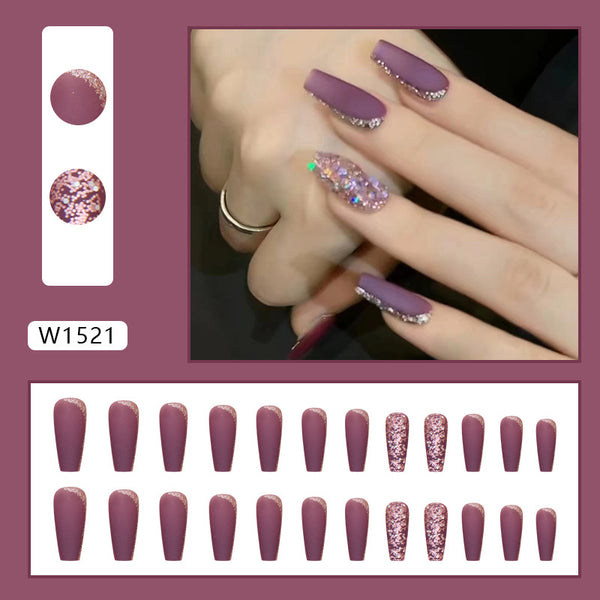 12 Sizes-24 Pcs Press On Nails W1521