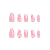 French Long Pink Square Press on Nails