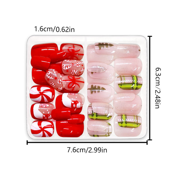 48 Pcs Press On Nails Xmas-16-48pcs
