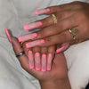 French Long Matte Pink Square Press on Nails