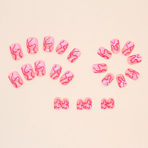 12 Sizes-24 Pcs Press On Nails W891