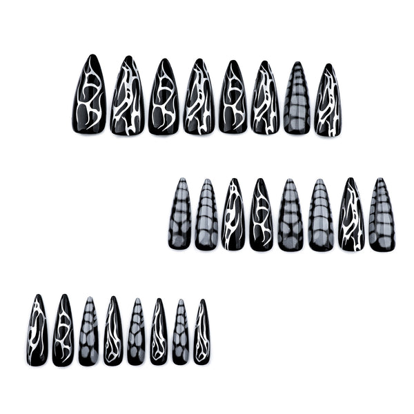 12 Sizes-24 Pcs Press On Nails DIY71
