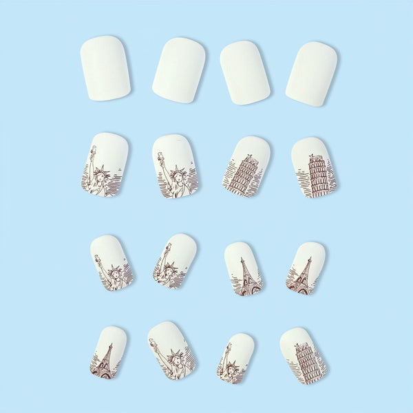 12 Sizes-24 Pcs Press On Nails Y030