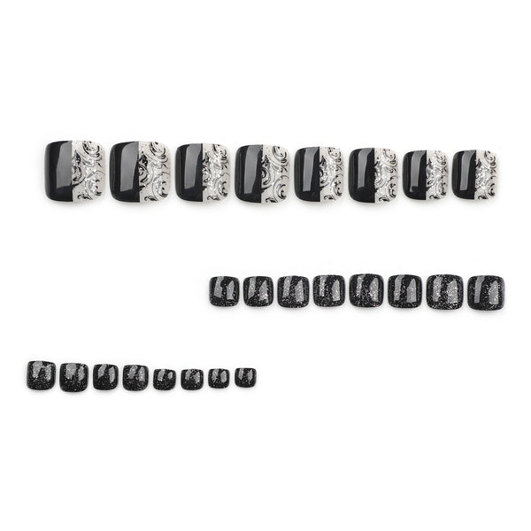 12 Sizes-24 Pcs Press On Nails JP3214