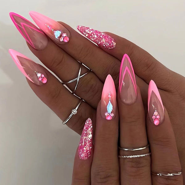 12 Sizes-24 Pcs Press On Nails Z796