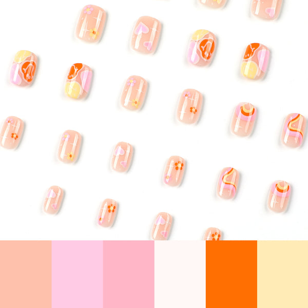 12 Sizes-24 Pcs Press On Nails JP2610