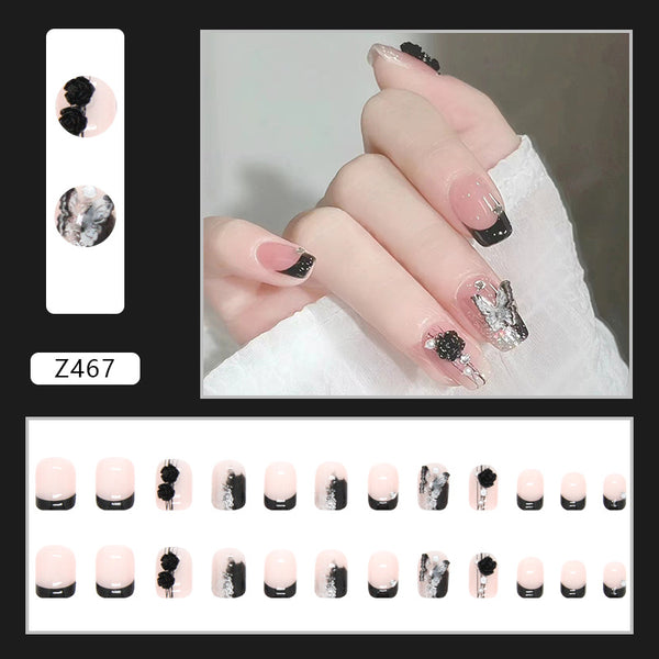 12 Sizes-24 Pcs Press On Nails Z455