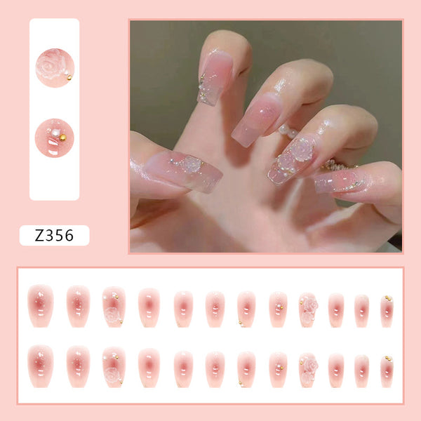 12 Sizes-24 Pcs Press On Nails Z356