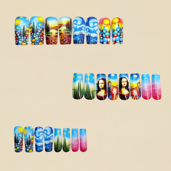 12 Sizes-24 Pcs Press On Nails Y916