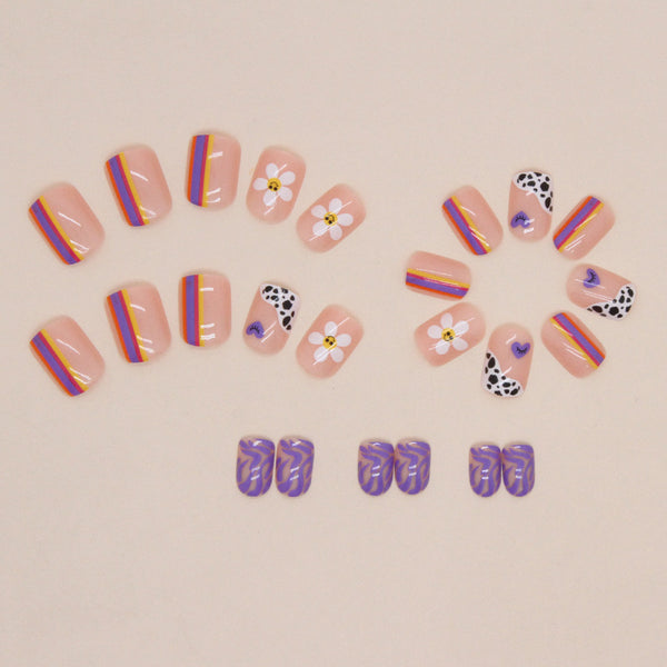 12 Sizes-24 Pcs Press On Nails W1067