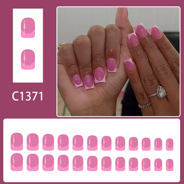 12 Sizes-24 Pcs Press On Nails C1371