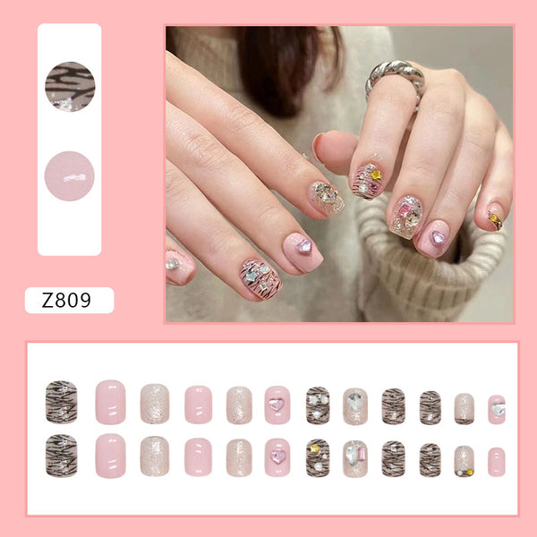 12 Sizes-24 Pcs Press On Nails Z809