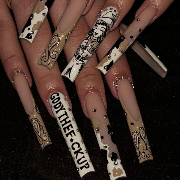 12 Sizes-24 Pcs Press On Nails Z893