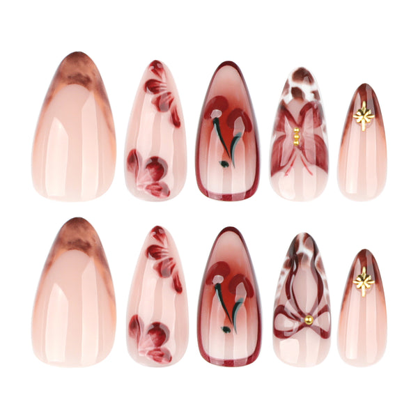 12 Sizes-24 Pcs Press On Nails JP3856