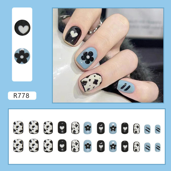 12 Sizes-24 Pcs Press On Nails R778