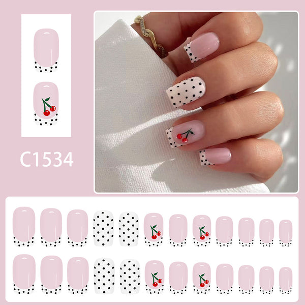 12 Sizes-24 Pcs Press On Nails C1534