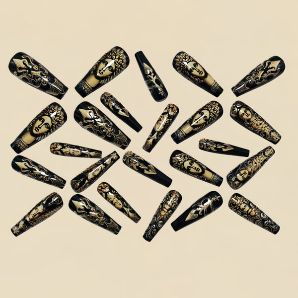 12 Sizes-24 Pcs Press On Nails Y1538