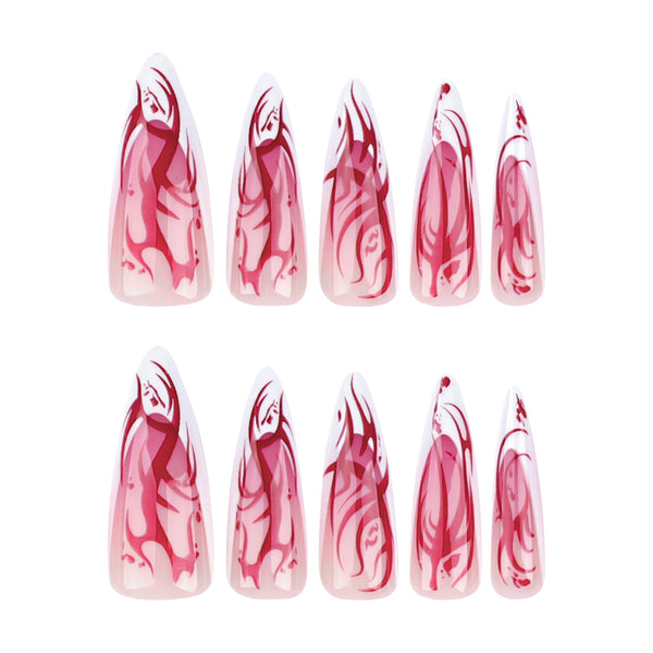 12 Sizes-24 Pcs Press On Nails JP3410