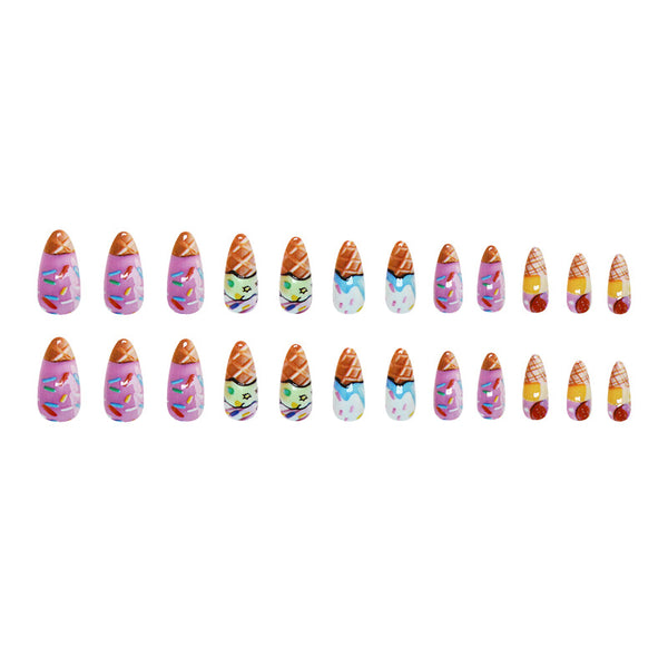 12 Sizes-24 Pcs Press On Nails W1930