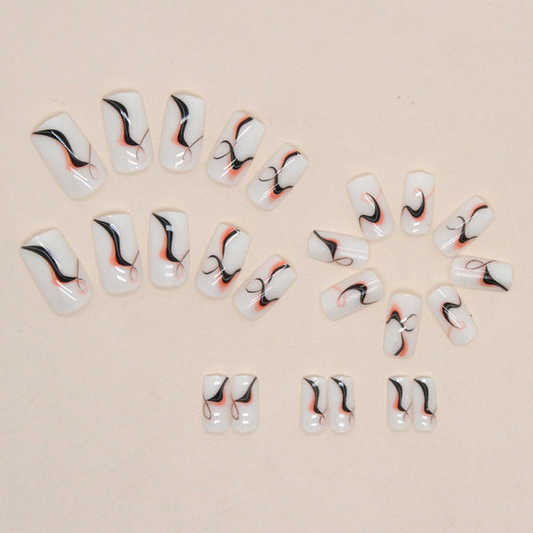 12 Sizes-24 Pcs Press On Nails W711