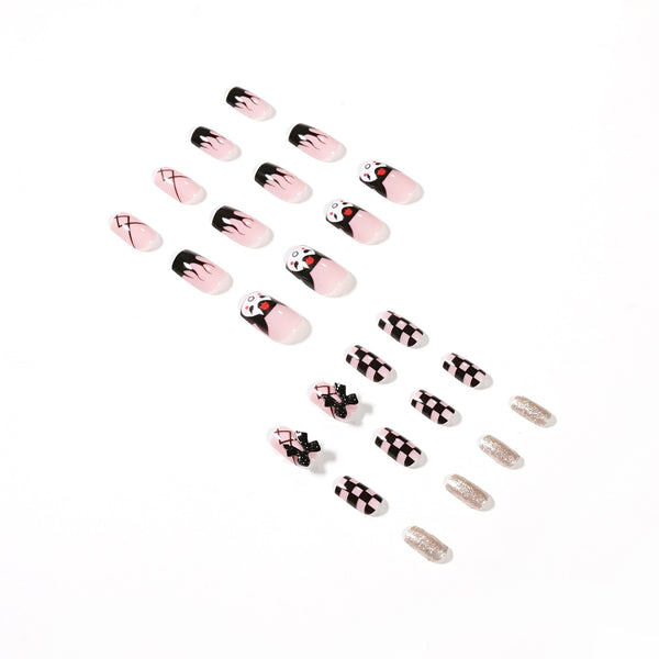 12 Sizes-24 Pcs Press On Nails JP1377