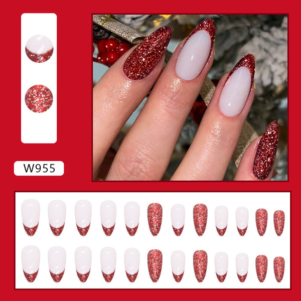 12 Sizes-24 Pcs Press On Nails W955