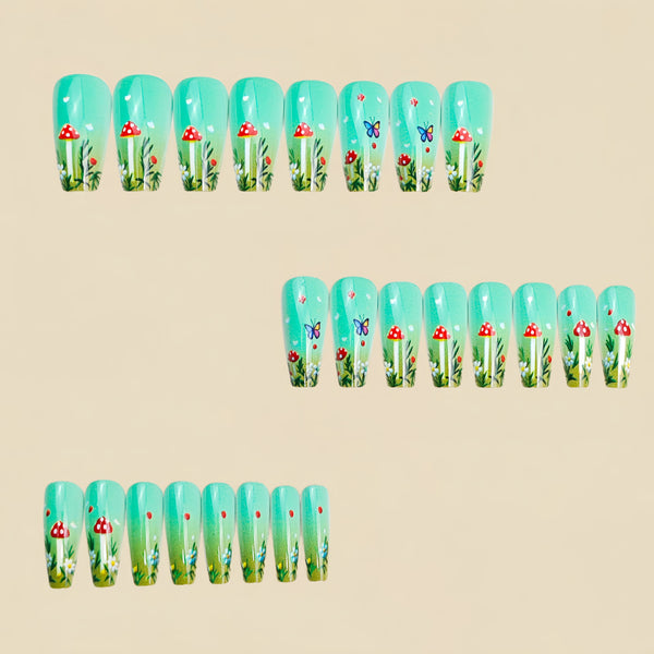 12 Sizes-24 Pcs Press On Nails Y1980