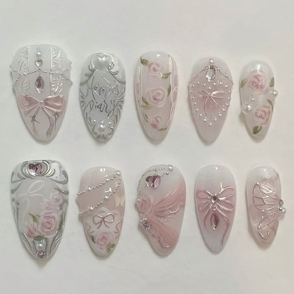 12 Sizes-24 Pcs Press On Nails JP3891