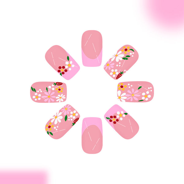 12 Sizes-24 Pcs Press On Nails C1042