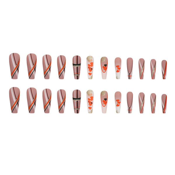 12 Sizes-24 Pcs Press On Nails W1411