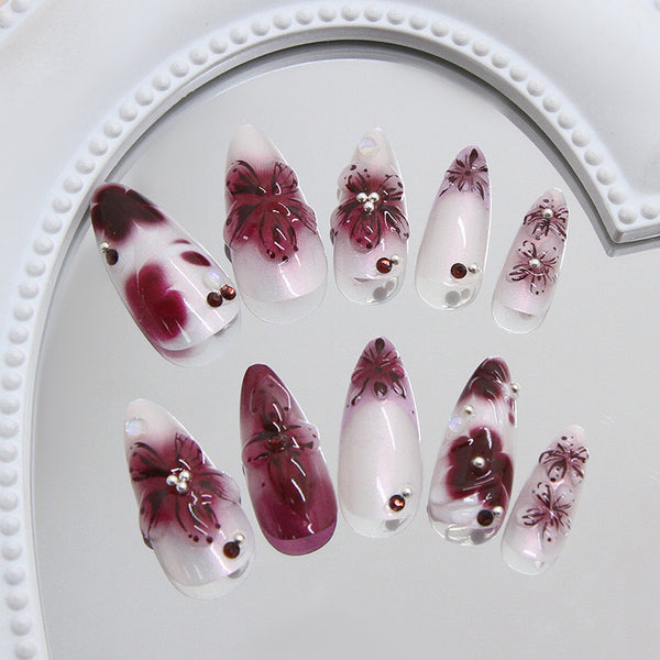 12 Sizes-24 Pcs Press On Nails Z1088