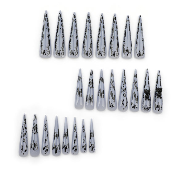 12 Sizes-24 Pcs Press On Nails JP3490