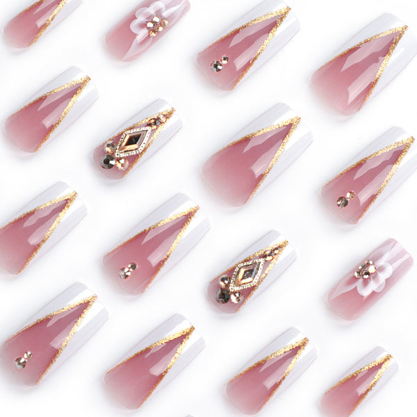 12 Sizes-24 Pcs Press On Nails JP2934