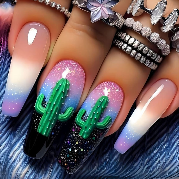 12 Sizes-24 Pcs Press On Nails Y1559