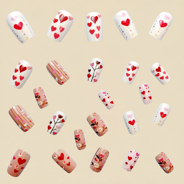 12 Sizes-24 Pcs Press On Nails Y512