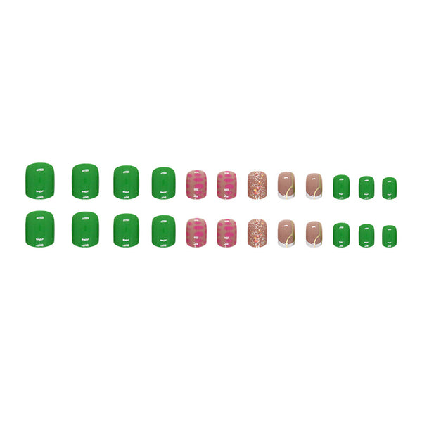 12 Sizes-24 Pcs Press On Nails W1162