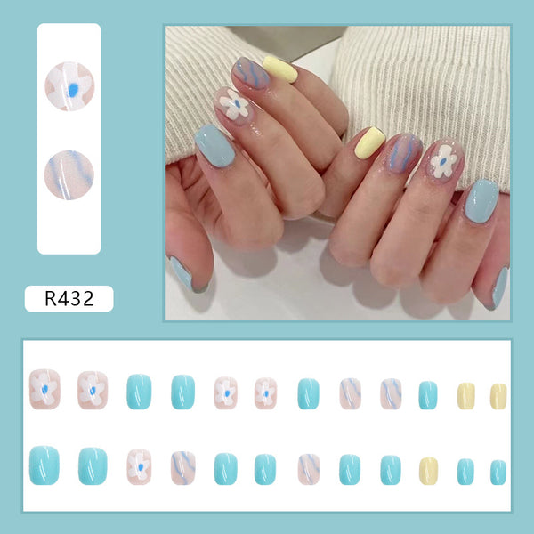 12 Sizes-24 Pcs Press On Nails R432