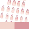 Almond French Medium Pink Press on Nails