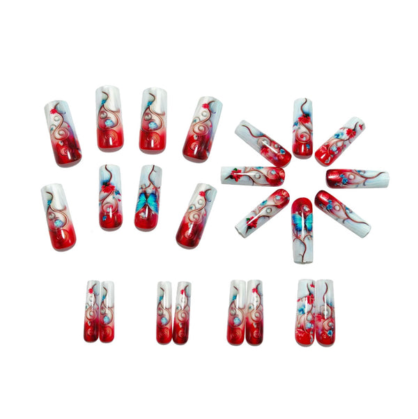 12 Sizes-24 Pcs Press On Nails Y1516