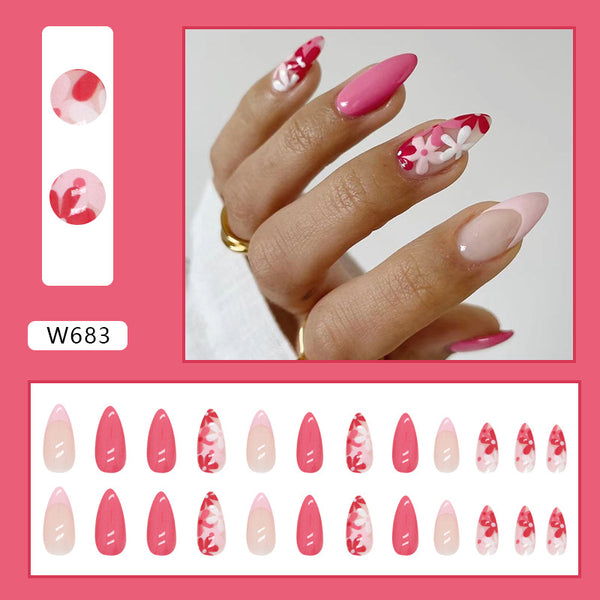 12 Sizes-24 Pcs Press On Nails W683