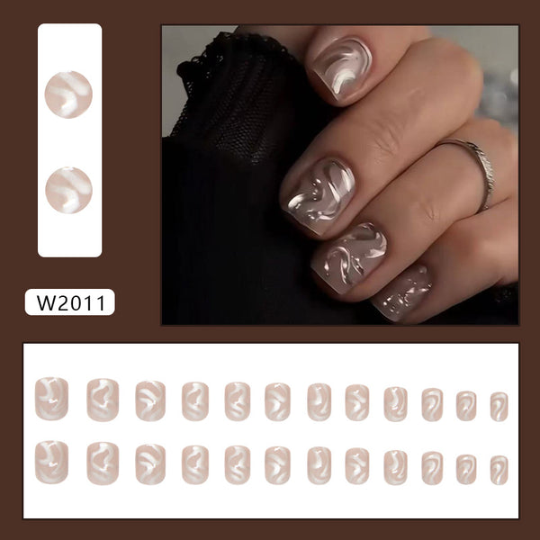 12 Sizes-24 Pcs Press On Nails W2011
