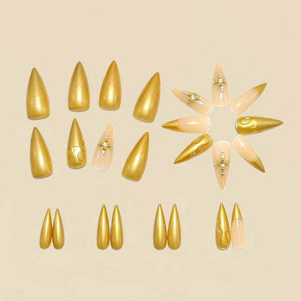 12 Sizes-24 Pcs Press On Nails Y1810