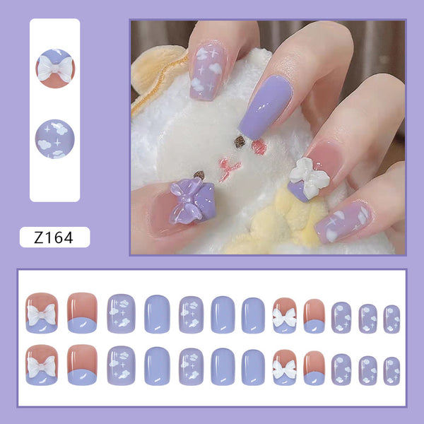 12 Sizes-24 Pcs Press On Nails Z162
